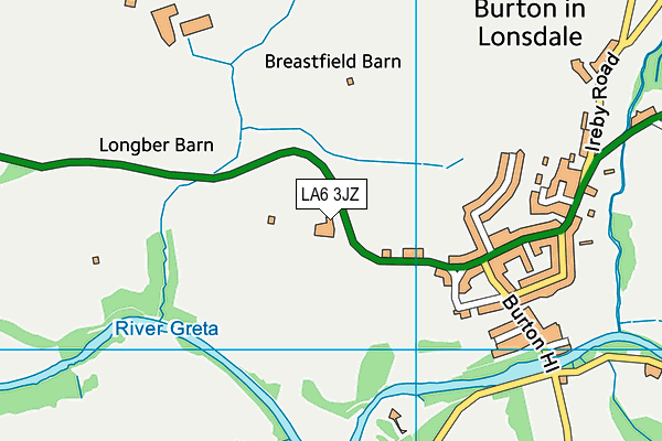 LA6 3JZ map - OS VectorMap District (Ordnance Survey)