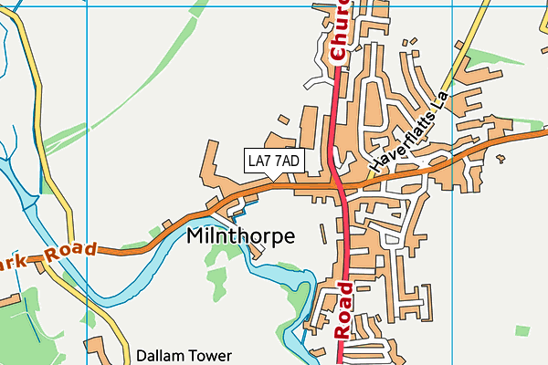 LA7 7AD map - OS VectorMap District (Ordnance Survey) LA7 7AD map - OS VectorMap District (Ordnance Survey)
