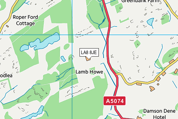 LA8 8JE map - OS VectorMap District (Ordnance Survey) LA8 8JE map - OS VectorMap District (Ordnance Survey)