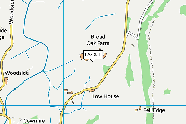LA8 8JL map - OS VectorMap District (Ordnance Survey) LA8 8JL map - OS VectorMap District (Ordnance Survey)