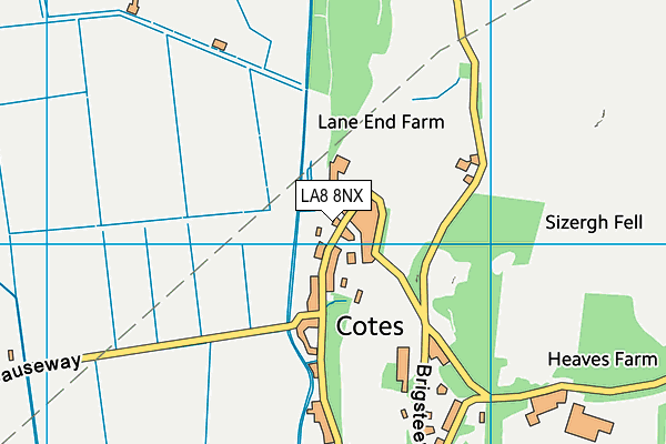 LA8 8NX map - OS VectorMap District (Ordnance Survey) LA8 8NX map - OS VectorMap District (Ordnance Survey)