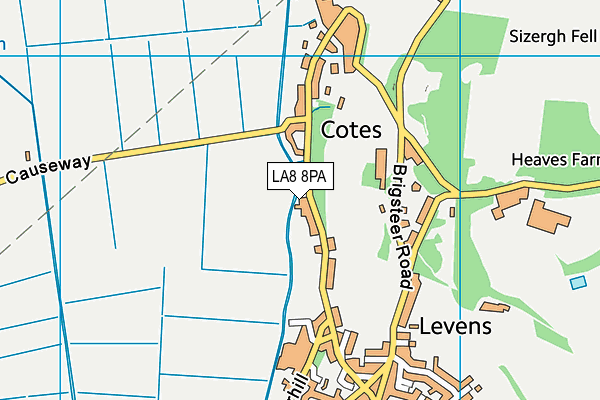 LA8 8PA map - OS VectorMap District (Ordnance Survey) LA8 8PA map - OS VectorMap District (Ordnance Survey)