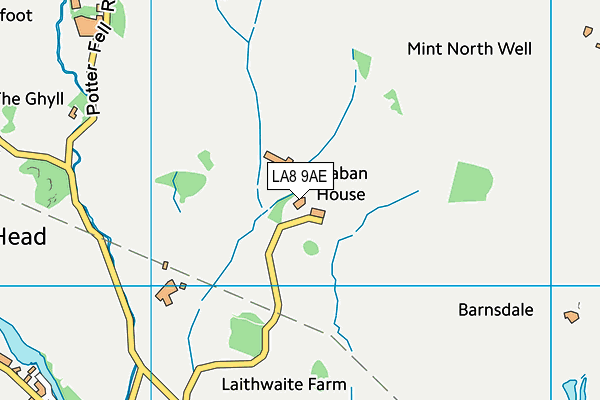 LA8 9AE map - OS VectorMap District (Ordnance Survey) LA8 9AE map - OS VectorMap District (Ordnance Survey)