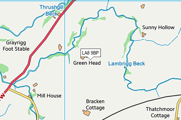LA8 9BP map - OS VectorMap District (Ordnance Survey) LA8 9BP map - OS VectorMap District (Ordnance Survey)