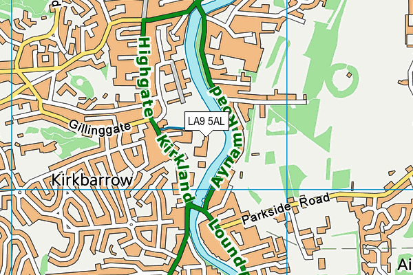 LA9 5AL map - OS VectorMap District (Ordnance Survey)
