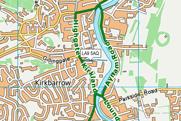 LA9 5AQ map - OS VectorMap District (Ordnance Survey) LA9 5AQ map - OS VectorMap District (Ordnance Survey)