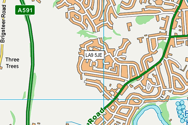 LA9 5JE map - OS VectorMap District (Ordnance Survey) LA9 5JE map - OS VectorMap District (Ordnance Survey)