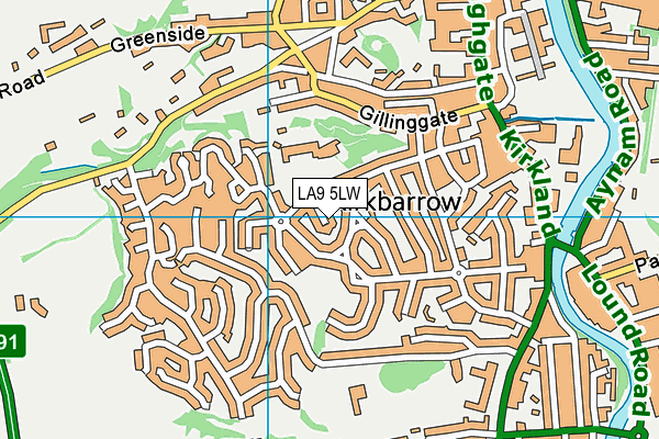 LA9 5LW map - OS VectorMap District (Ordnance Survey) LA9 5LW map - OS VectorMap District (Ordnance Survey)