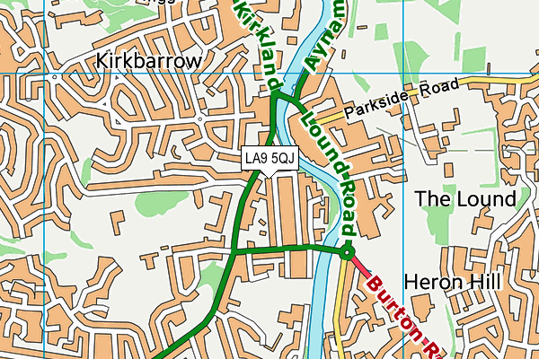 LA9 5QJ map - OS VectorMap District (Ordnance Survey)