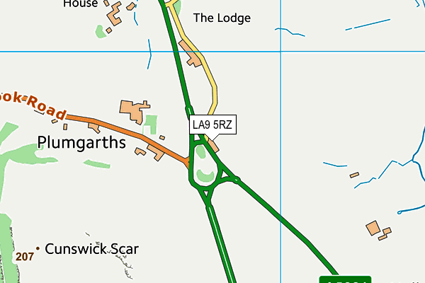 LA9 5RZ map - OS VectorMap District (Ordnance Survey)