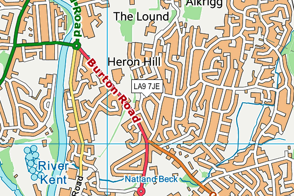 LA9 7JE map - OS VectorMap District (Ordnance Survey) LA9 7JE map - OS VectorMap District (Ordnance Survey)