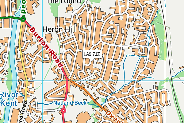 LA9 7JZ map - OS VectorMap District (Ordnance Survey)