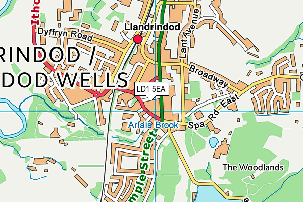 LD1 5EA map - OS VectorMap District (Ordnance Survey) LD1 5EA map - OS VectorMap District (Ordnance Survey)