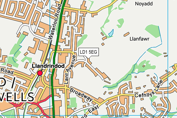 LD1 5EG map - OS VectorMap District (Ordnance Survey) LD1 5EG map - OS VectorMap District (Ordnance Survey)