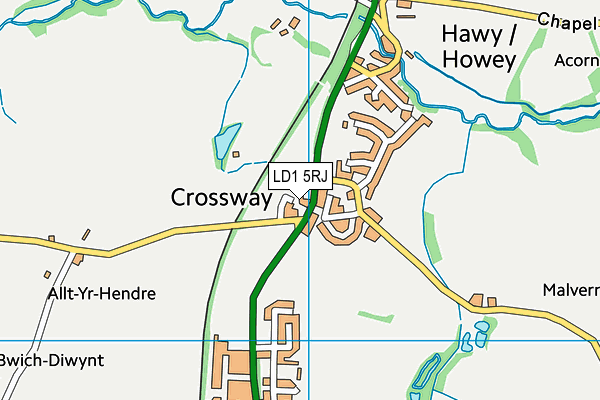 LD1 5RJ map - OS VectorMap District (Ordnance Survey) LD1 5RJ map - OS VectorMap District (Ordnance Survey)