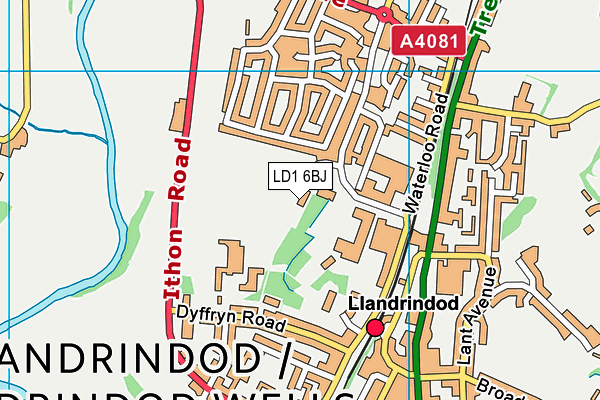 LD1 6BJ map - OS VectorMap District (Ordnance Survey) LD1 6BJ map - OS VectorMap District (Ordnance Survey)