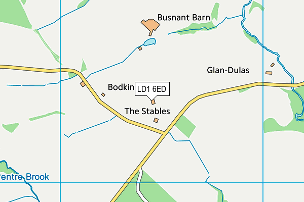 LD1 6ED map - OS VectorMap District (Ordnance Survey) LD1 6ED map - OS VectorMap District (Ordnance Survey)