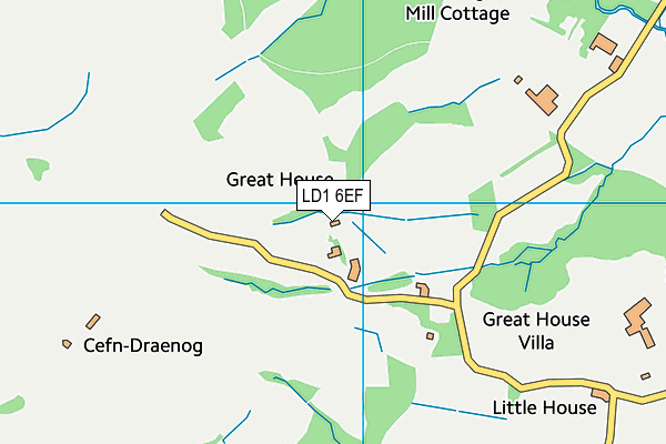 LD1 6EF map - OS VectorMap District (Ordnance Survey) LD1 6EF map - OS VectorMap District (Ordnance Survey)