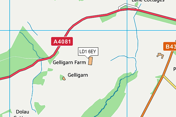 LD1 6EY map - OS VectorMap District (Ordnance Survey) LD1 6EY map - OS VectorMap District (Ordnance Survey)