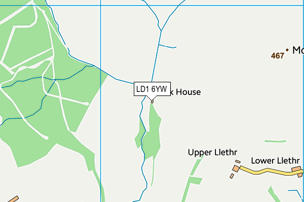 LD1 6YW map - OS VectorMap District (Ordnance Survey) LD1 6YW map - OS VectorMap District (Ordnance Survey)
