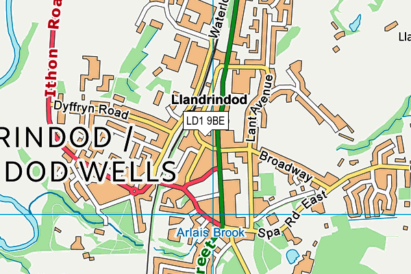 LD1 9BE map - OS VectorMap District (Ordnance Survey) LD1 9BE map - OS VectorMap District (Ordnance Survey)