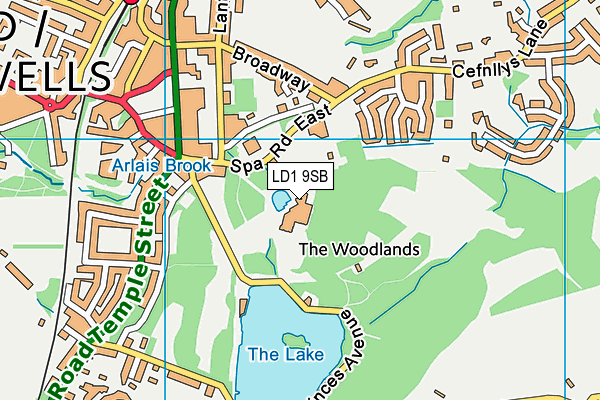 LD1 9SB map - OS VectorMap District (Ordnance Survey) LD1 9SB map - OS VectorMap District (Ordnance Survey)