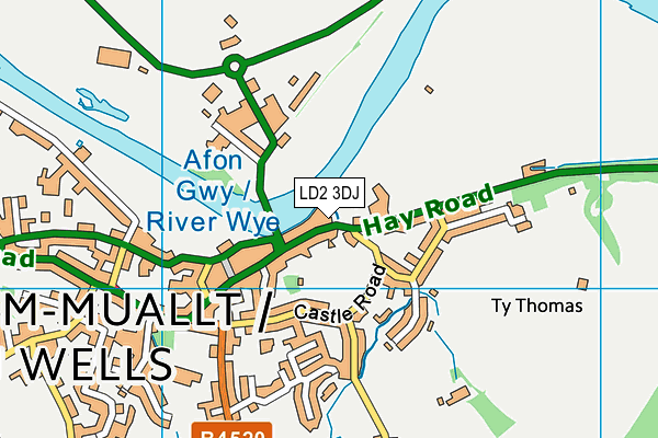 LD2 3DJ map - OS VectorMap District (Ordnance Survey) LD2 3DJ map - OS VectorMap District (Ordnance Survey)