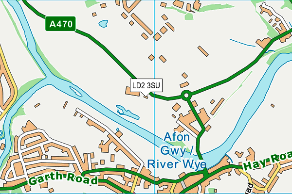 LD2 3SU map - OS VectorMap District (Ordnance Survey)