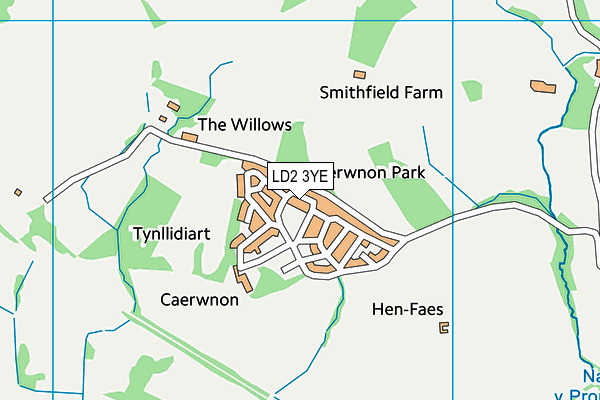 LD2 3YE map - OS VectorMap District (Ordnance Survey) LD2 3YE map - OS VectorMap District (Ordnance Survey)
