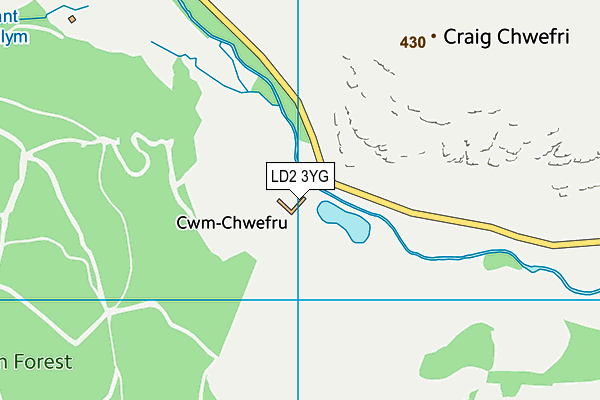 LD2 3YG map - OS VectorMap District (Ordnance Survey) LD2 3YG map - OS VectorMap District (Ordnance Survey)