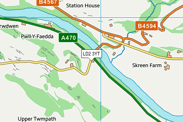 LD2 3YT map - OS VectorMap District (Ordnance Survey) LD2 3YT map - OS VectorMap District (Ordnance Survey)