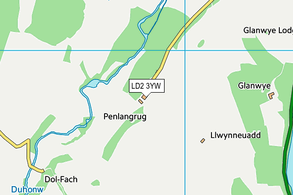 LD2 3YW map - OS VectorMap District (Ordnance Survey) LD2 3YW map - OS VectorMap District (Ordnance Survey)