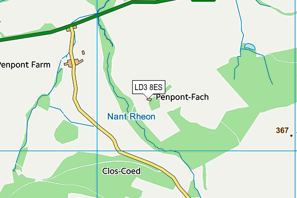 LD3 8ES map - OS VectorMap District (Ordnance Survey) LD3 8ES map - OS VectorMap District (Ordnance Survey)