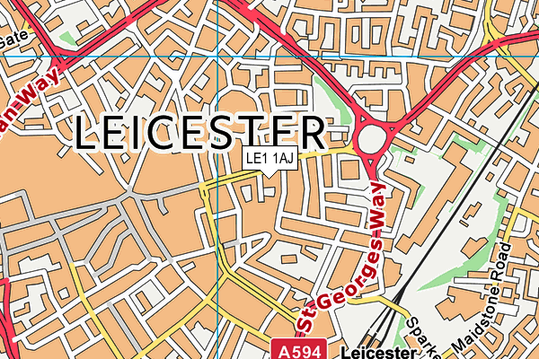 LE1 1AJ map - OS VectorMap District (Ordnance Survey) LE1 1AJ map - OS VectorMap District (Ordnance Survey)