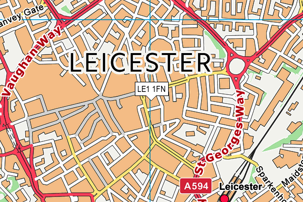 LE1 1FN map - OS VectorMap District (Ordnance Survey) LE1 1FN map - OS VectorMap District (Ordnance Survey)
