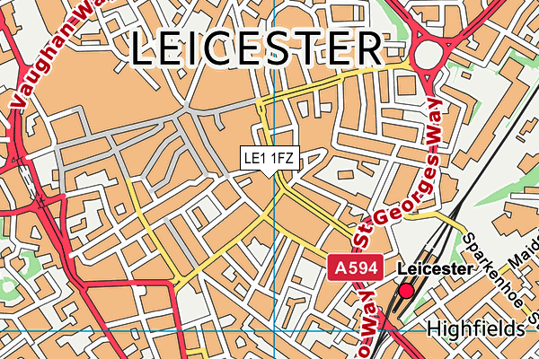LE1 1FZ map - OS VectorMap District (Ordnance Survey) LE1 1FZ map - OS VectorMap District (Ordnance Survey)