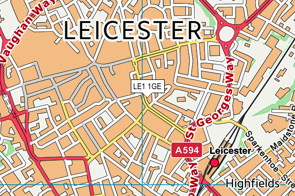 LE1 1GE map - OS VectorMap District (Ordnance Survey) LE1 1GE map - OS VectorMap District (Ordnance Survey)