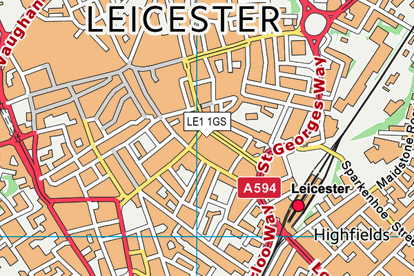 LE1 1GS map - OS VectorMap District (Ordnance Survey) LE1 1GS map - OS VectorMap District (Ordnance Survey)