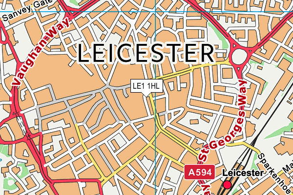 LE1 1HL map - OS VectorMap District (Ordnance Survey) LE1 1HL map - OS VectorMap District (Ordnance Survey)