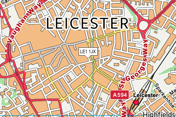 LE1 1JX map - OS VectorMap District (Ordnance Survey) LE1 1JX map - OS VectorMap District (Ordnance Survey)