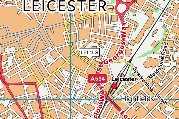 LE1 1LG map - OS VectorMap District (Ordnance Survey) LE1 1LG map - OS VectorMap District (Ordnance Survey)