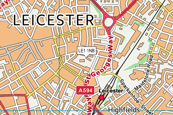 LE1 1NB map - OS VectorMap District (Ordnance Survey) LE1 1NB map - OS VectorMap District (Ordnance Survey)
