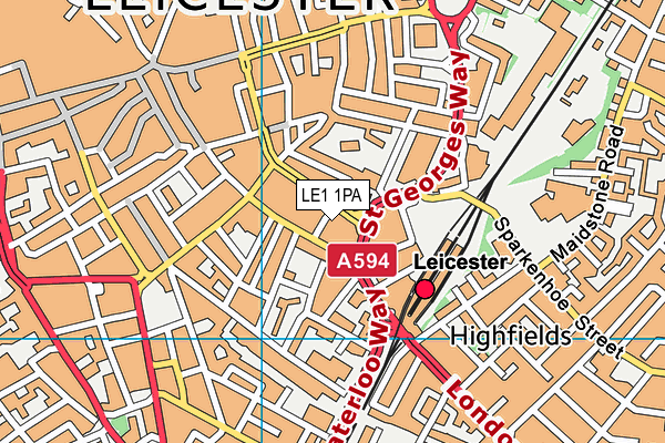 LE1 1PA map - OS VectorMap District (Ordnance Survey) LE1 1PA map - OS VectorMap District (Ordnance Survey)