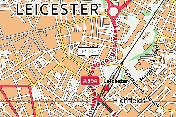 LE1 1QH map - OS VectorMap District (Ordnance Survey)