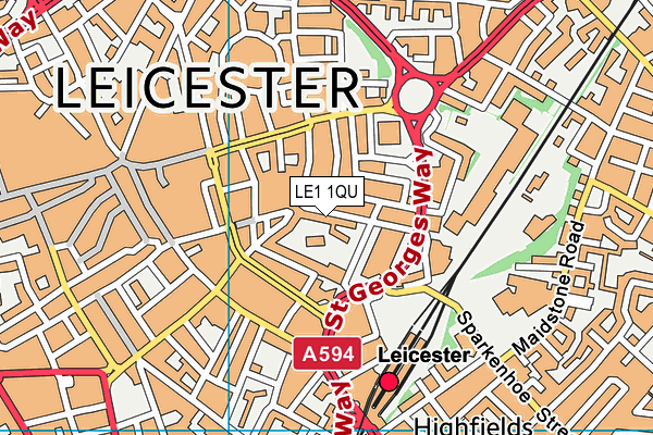 LE1 1QU map - OS VectorMap District (Ordnance Survey) LE1 1QU map - OS VectorMap District (Ordnance Survey)