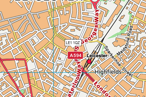LE1 1QZ map - OS VectorMap District (Ordnance Survey) LE1 1QZ map - OS VectorMap District (Ordnance Survey)