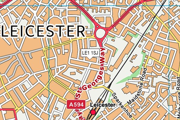LE1 1SJ map - OS VectorMap District (Ordnance Survey) LE1 1SJ map - OS VectorMap District (Ordnance Survey)