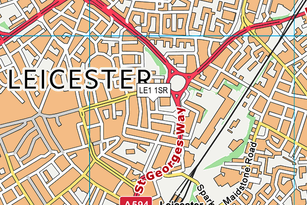 LE1 1SR map - OS VectorMap District (Ordnance Survey) LE1 1SR map - OS VectorMap District (Ordnance Survey)