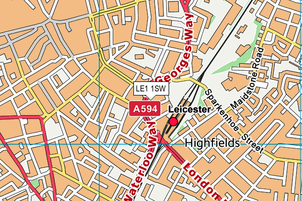 LE1 1SW map - OS VectorMap District (Ordnance Survey) LE1 1SW map - OS VectorMap District (Ordnance Survey)