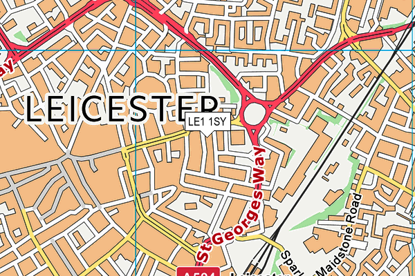 LE1 1SY map - OS VectorMap District (Ordnance Survey) LE1 1SY map - OS VectorMap District (Ordnance Survey)